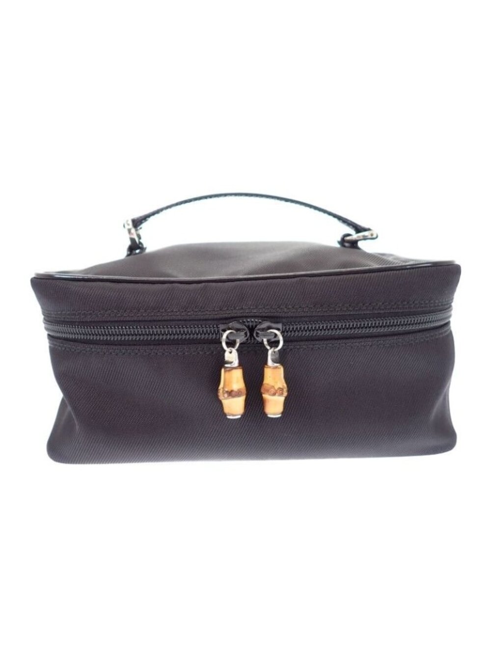 Gucci Vanity 032 1956 0150 Handbag Nylon Calf Black Silver